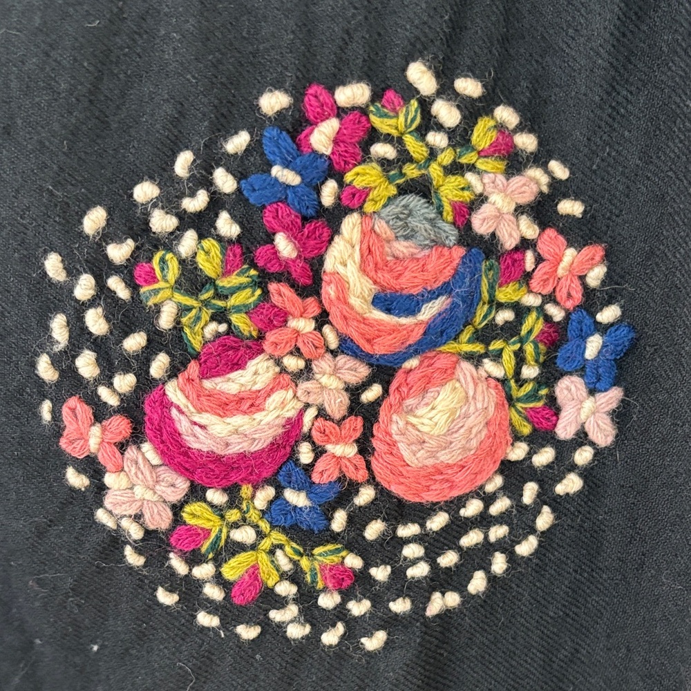 Free People Black Maxi Skirt with Pink Embroidery - Picture 4 of 7